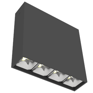 Светодиодный светильник VARTON DL-Box Reflect Multi 1x4 накладной 14 Вт 3000 К 150х40х150 мм RAL9005 черный муар кососвет DALI